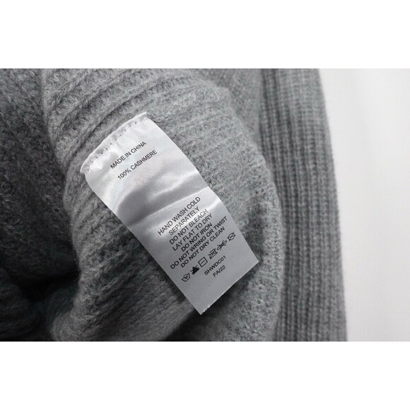 NWOT Quince Gray Mongolian Cashmere Oversized Boyfriend Cardigan Sweater M 0546 - Picture 7 of 9